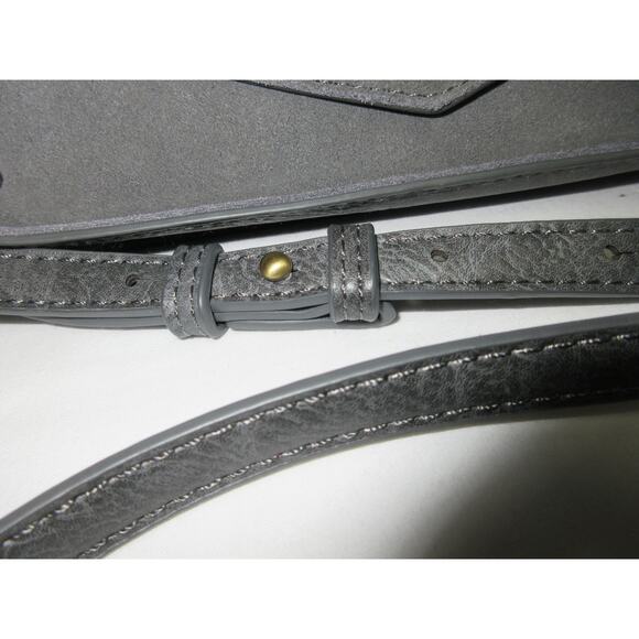 MIZTIQUE WOMENS CROSSBODY HANDBAG/PURSE ADJUSTABLE STRAP GRAY SUEDE EUC - Picture 4 of 10